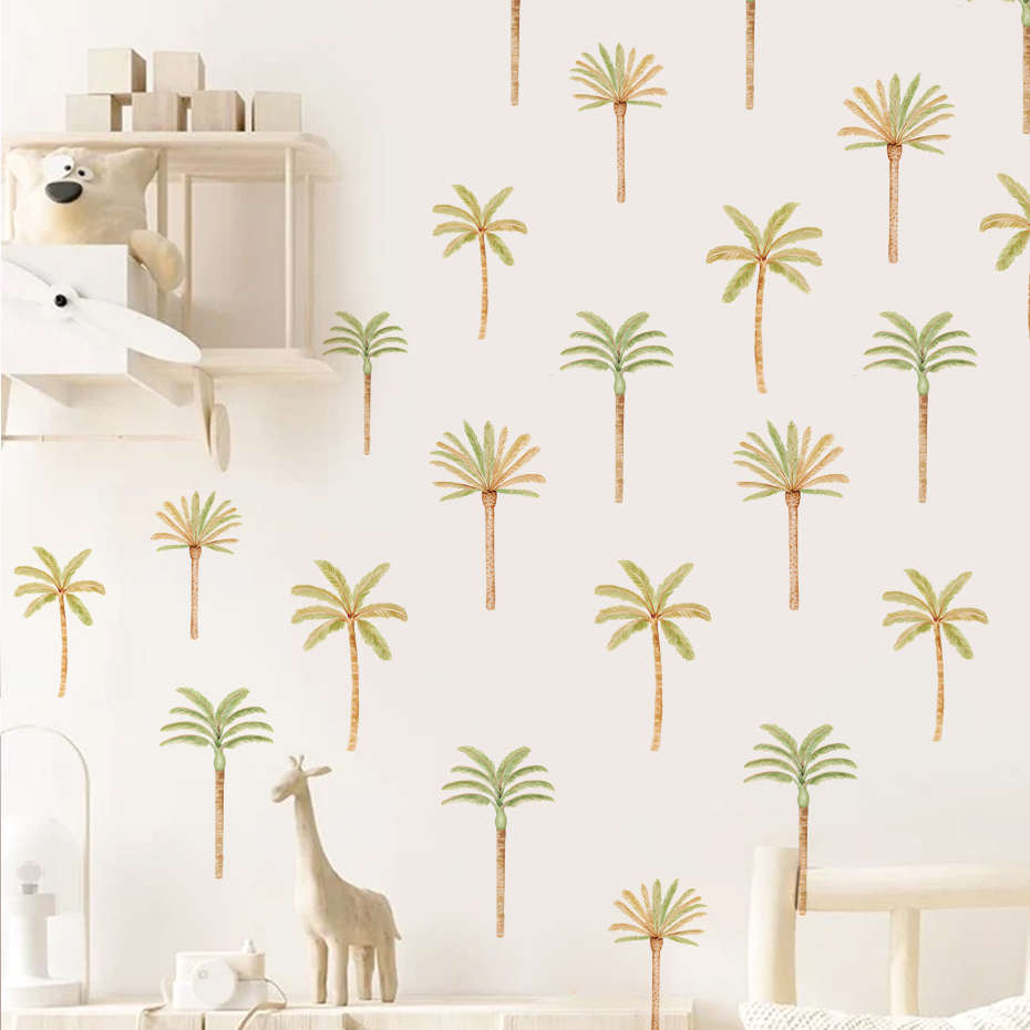 Baby Nursery Decor Boy - Boho 코코넛 야자 나무 벽 스티커