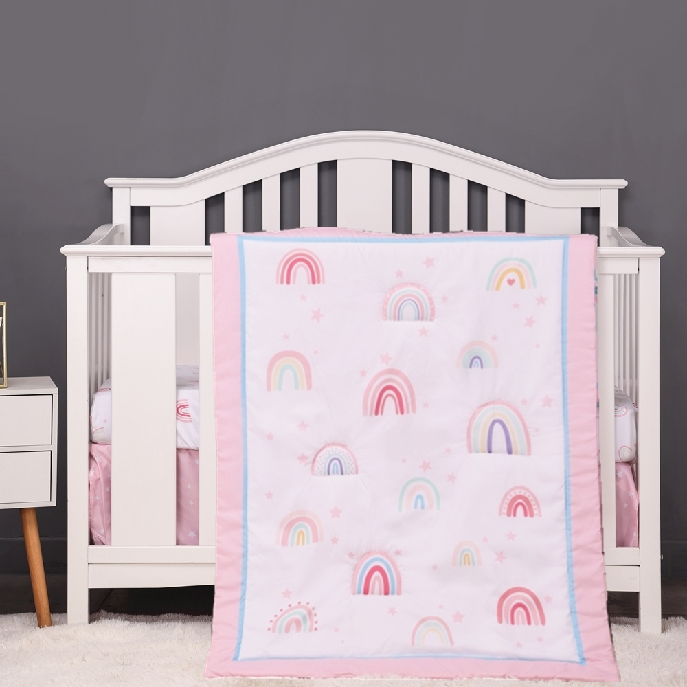 Baby Nursery Bedding Sets - 3Pcs 레인보우 베이비 유아용 침대 어린이