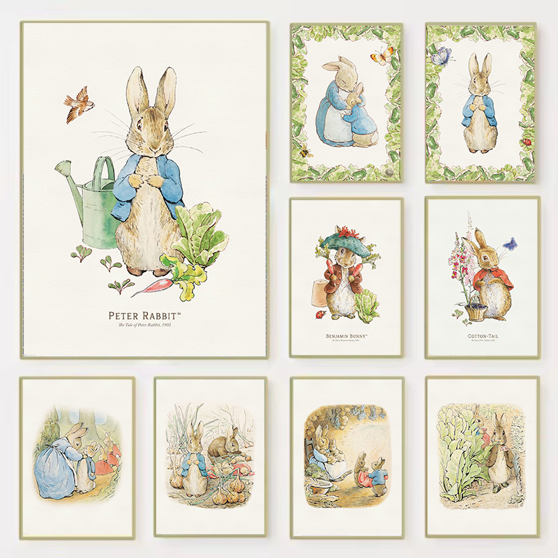 Baby Nursery Vintage Decor - (2D 캔버스 페인팅) 빈티지 보헤미안 스타일