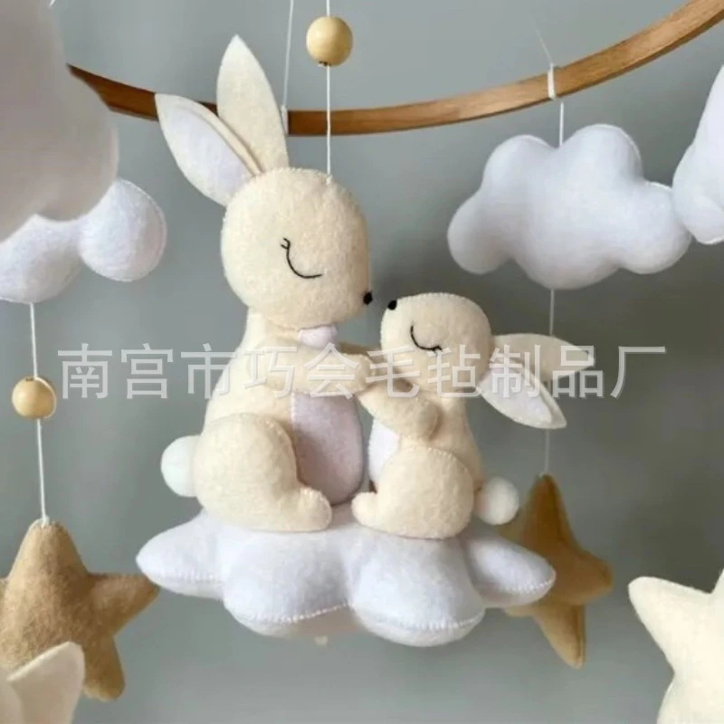 핸드메이드 부드러운 펠트 토끼 아기 모빌, 중성 베이지 - Baby Nursery Neutral 리뷰 및 가격