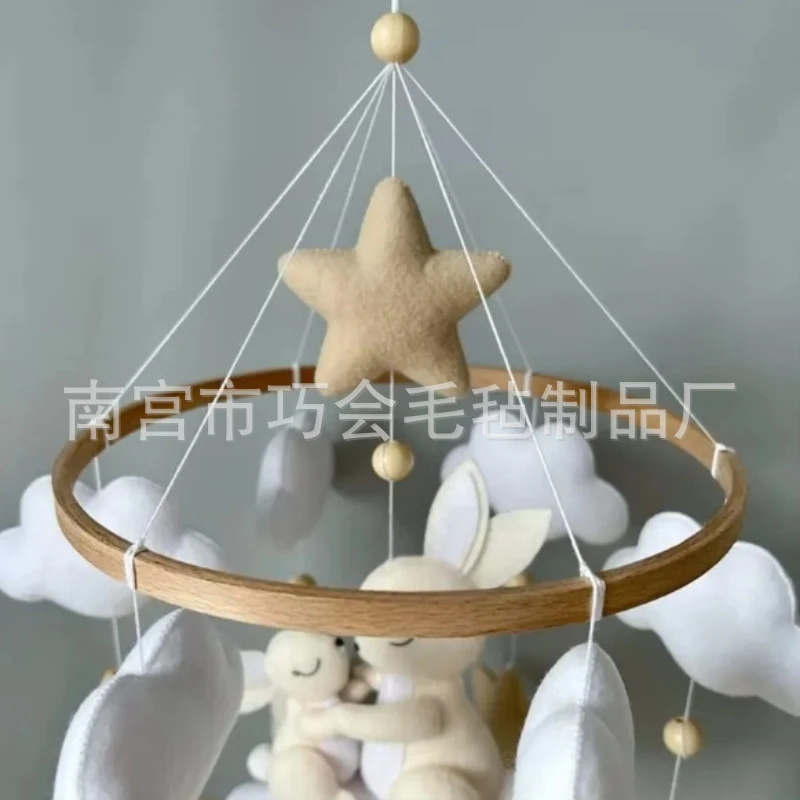 핸드메이드 부드러운 펠트 토끼 아기 모빌, 중성 베이지 - Baby Nursery Neutral 리뷰 및 가격