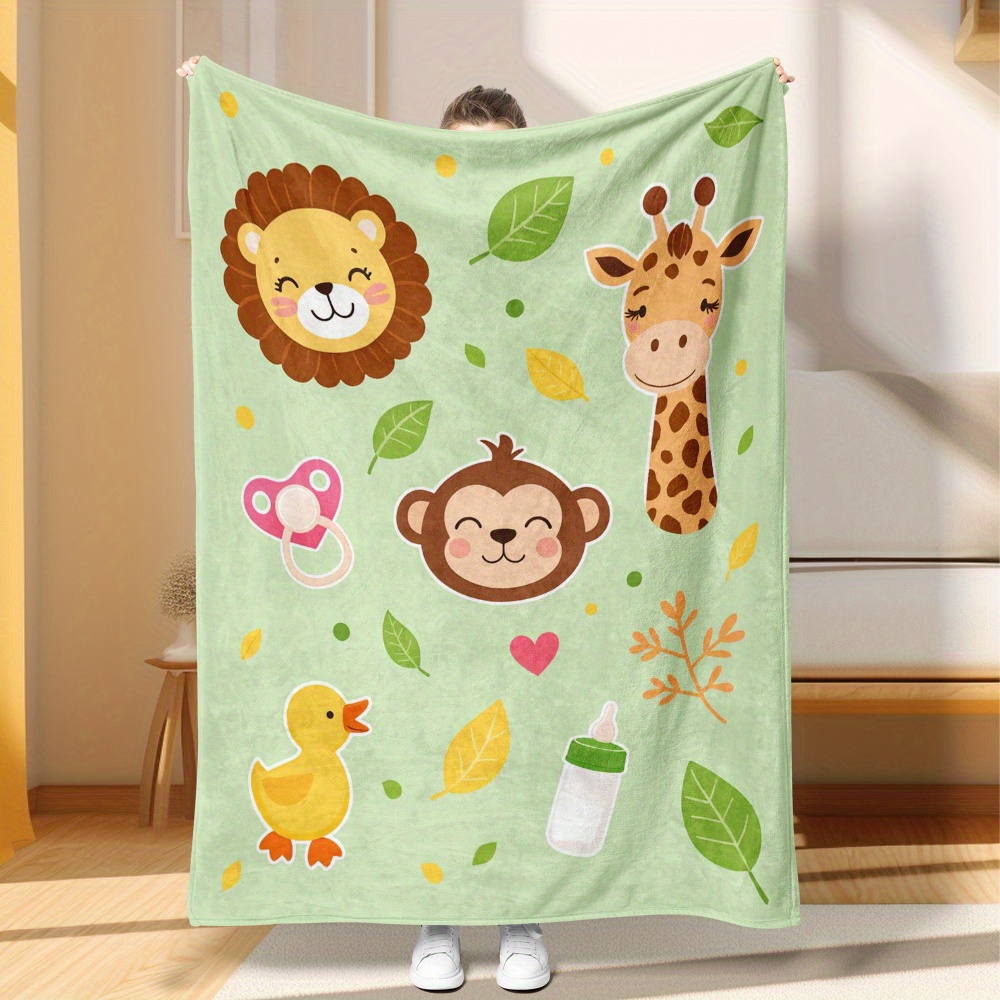 귀여운 사파리 정글 동물 프린트 담요, 아기방 장식,  - Baby Nursery Decor Boy 리뷰 및 가격