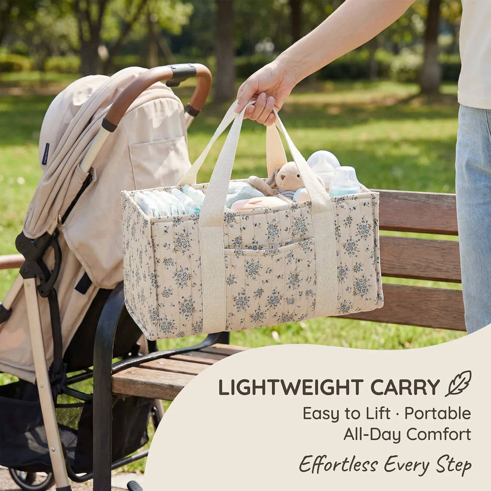접이식 기저귀 정리함 꽃무늬 디자인 세련된 손잡이가 있 - Diaper Caddy Organizer 리뷰 및 가격