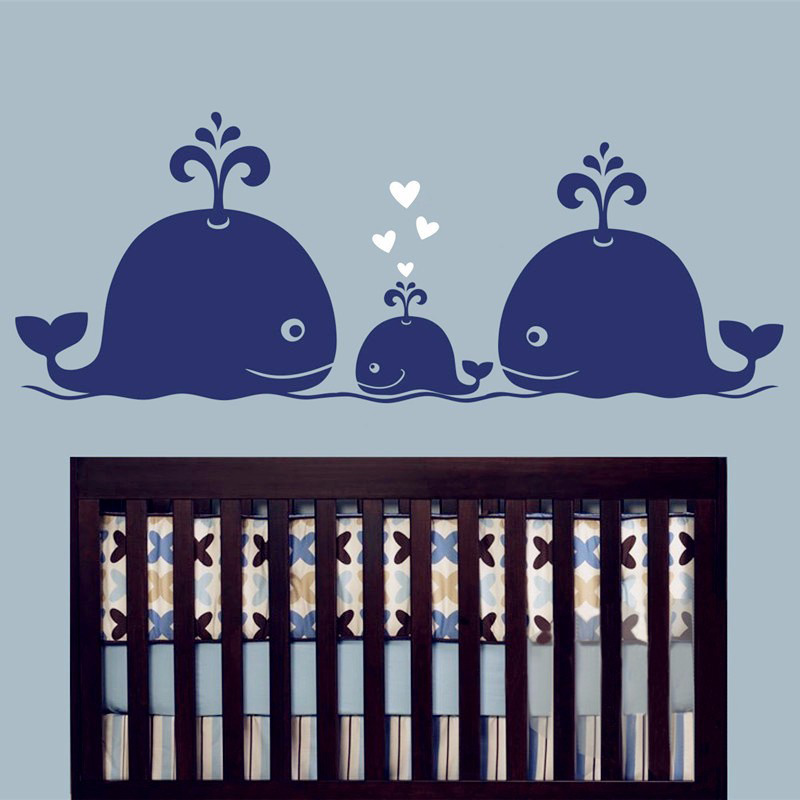 새로운 귀여운 고래 하트 가족 벽 데칼 아기 보육 장식 - Baby Nursery Vintage Decor 리뷰 및 가격