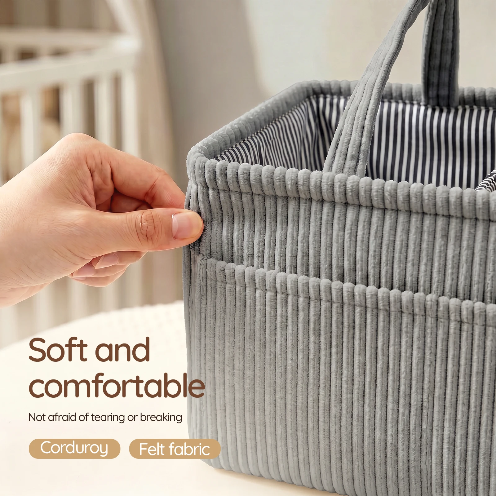 아기 기저귀 정리함 접이식 코듀로이 유아용 수납함 다중 - Diaper Caddy Organizer 리뷰 및 가격