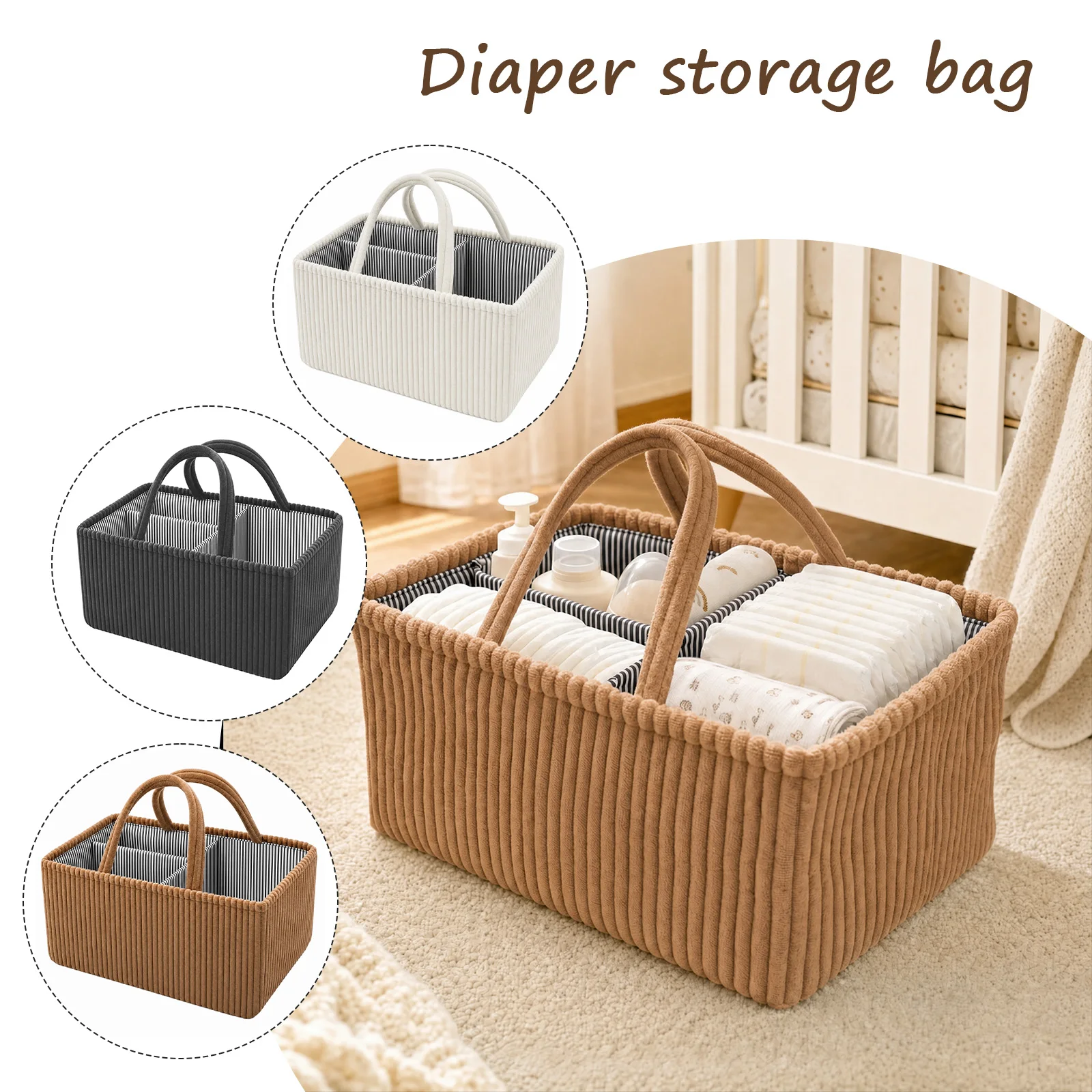 아기 기저귀 정리함 접이식 기저귀 교환 보관함 손잡이가 - Diaper Caddy Organizer 리뷰 및 가격