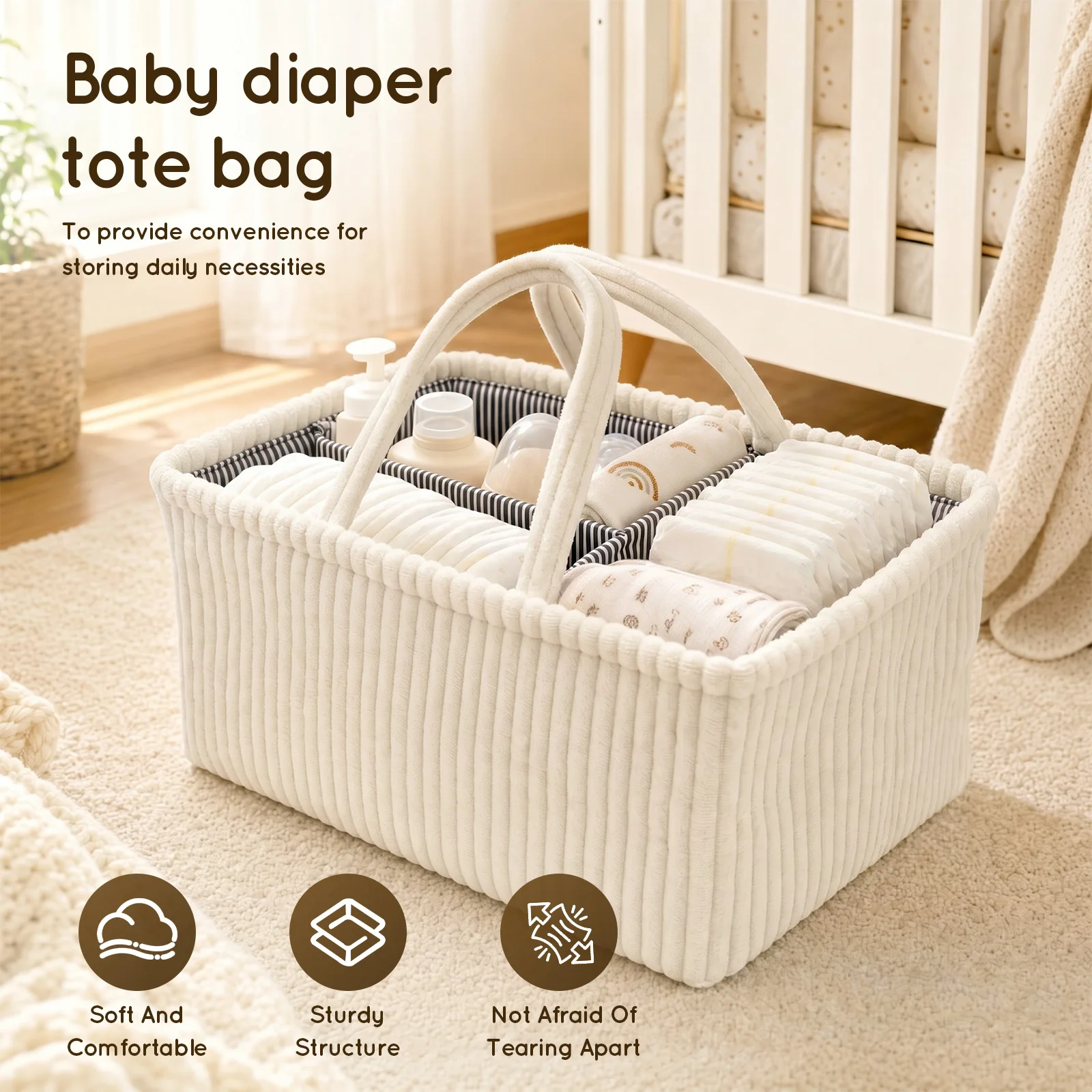 아기 기저귀 정리함 접이식 기저귀 교환 보관함 손잡이가 - Diaper Caddy Organizer 리뷰 및 가격