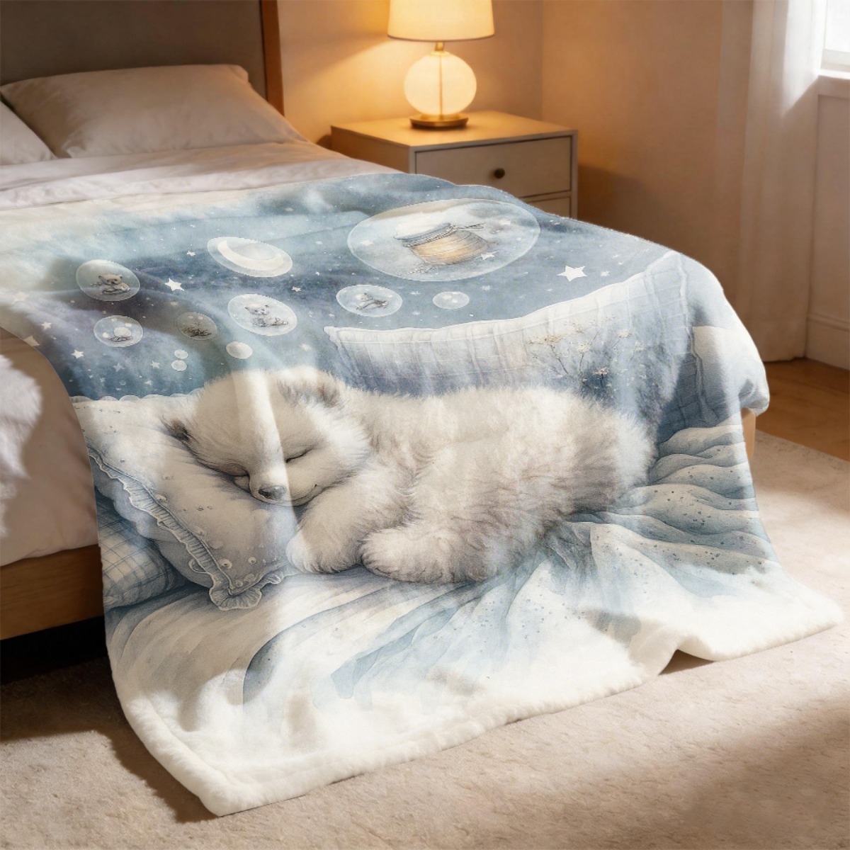 포근한 북극곰 아기 담요 플란넬 플러시 천 별빛 달 무 - Baby Nursery Bedding Sets 리뷰 및 가격