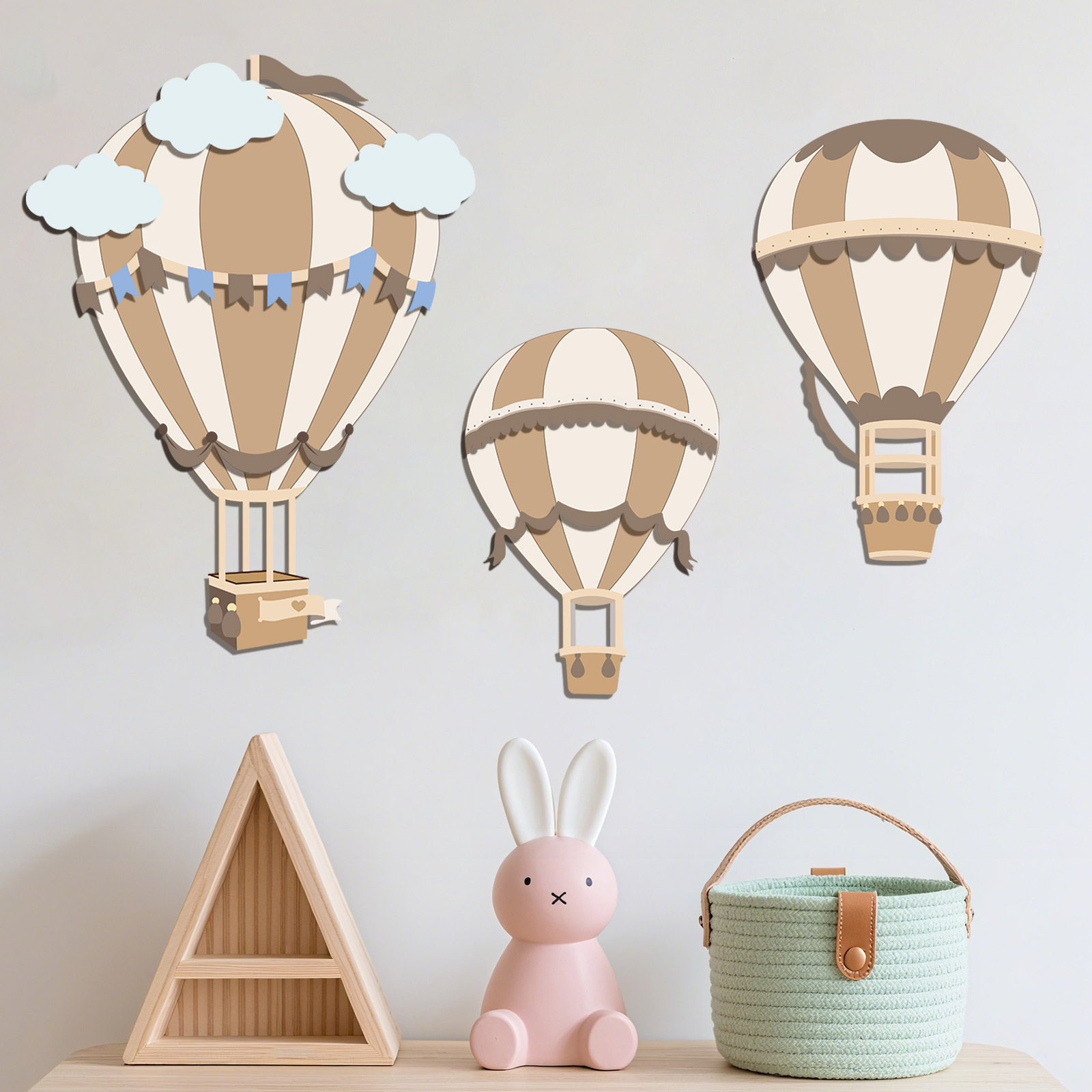 중성적인 열기구 나무 벽 장식, 3D 나무 벽 장식,  - Baby Nursery Neutral 리뷰 및 가격