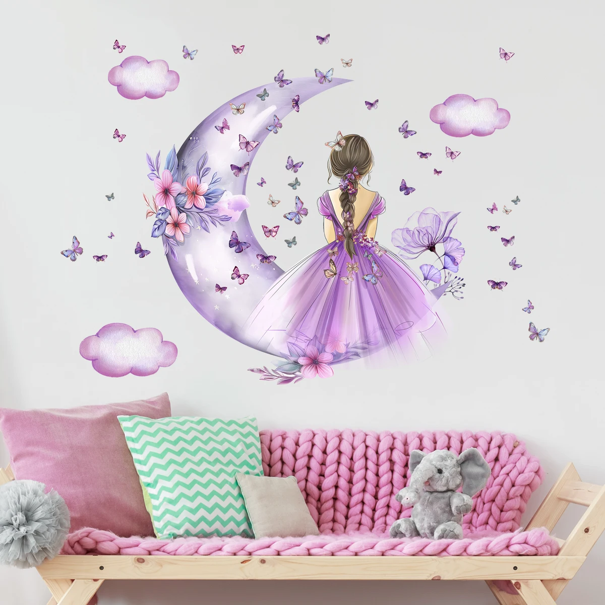 소녀 달 나비 벽 스티커 아이 소녀 방 침실 장식 아기 - Baby Nursery Ideas Girl 리뷰 및 가격