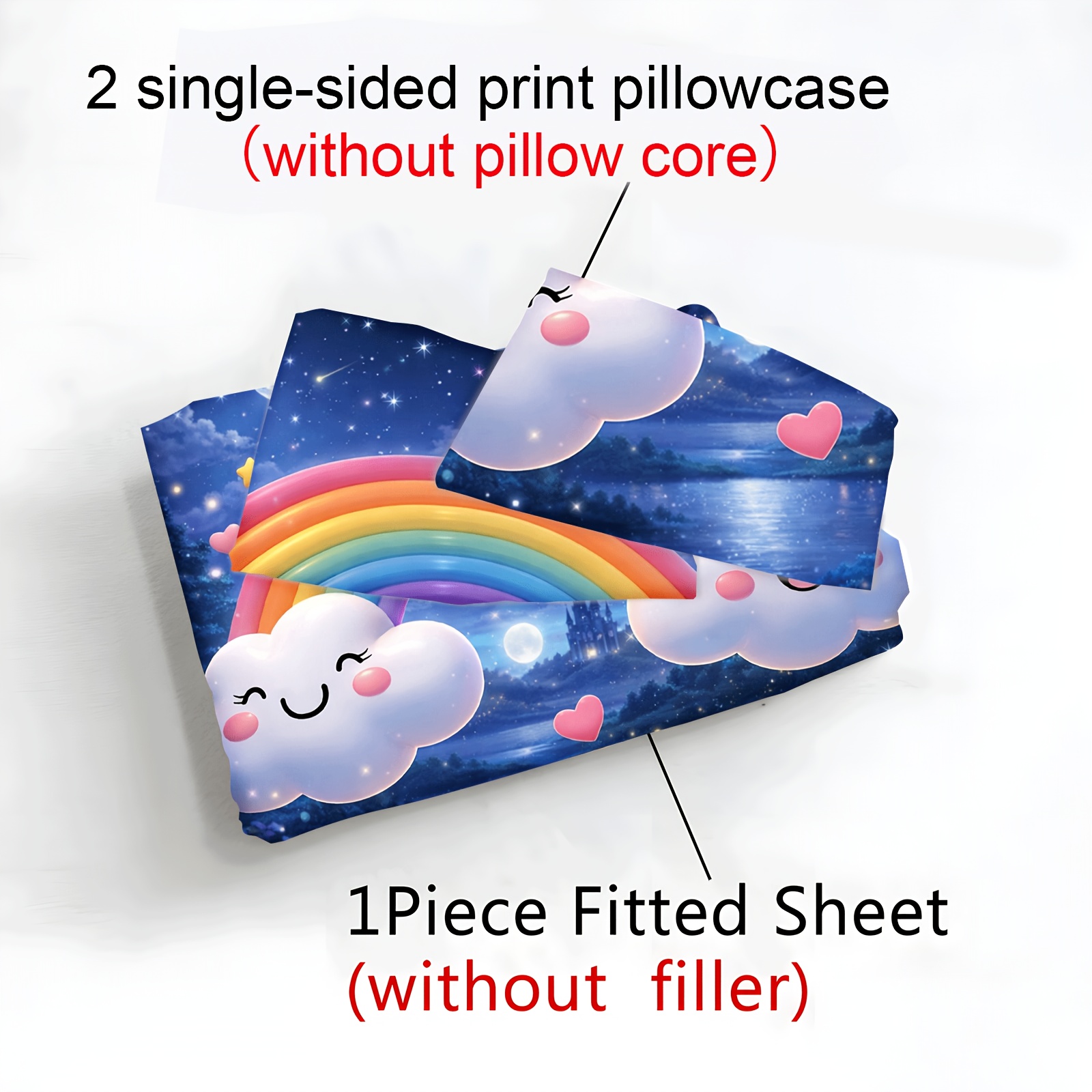 레인보우 클라우드 프린트 침구 세트, 프린트된 매트리스 - Baby Nursery Bedding Sets 리뷰 및 가격