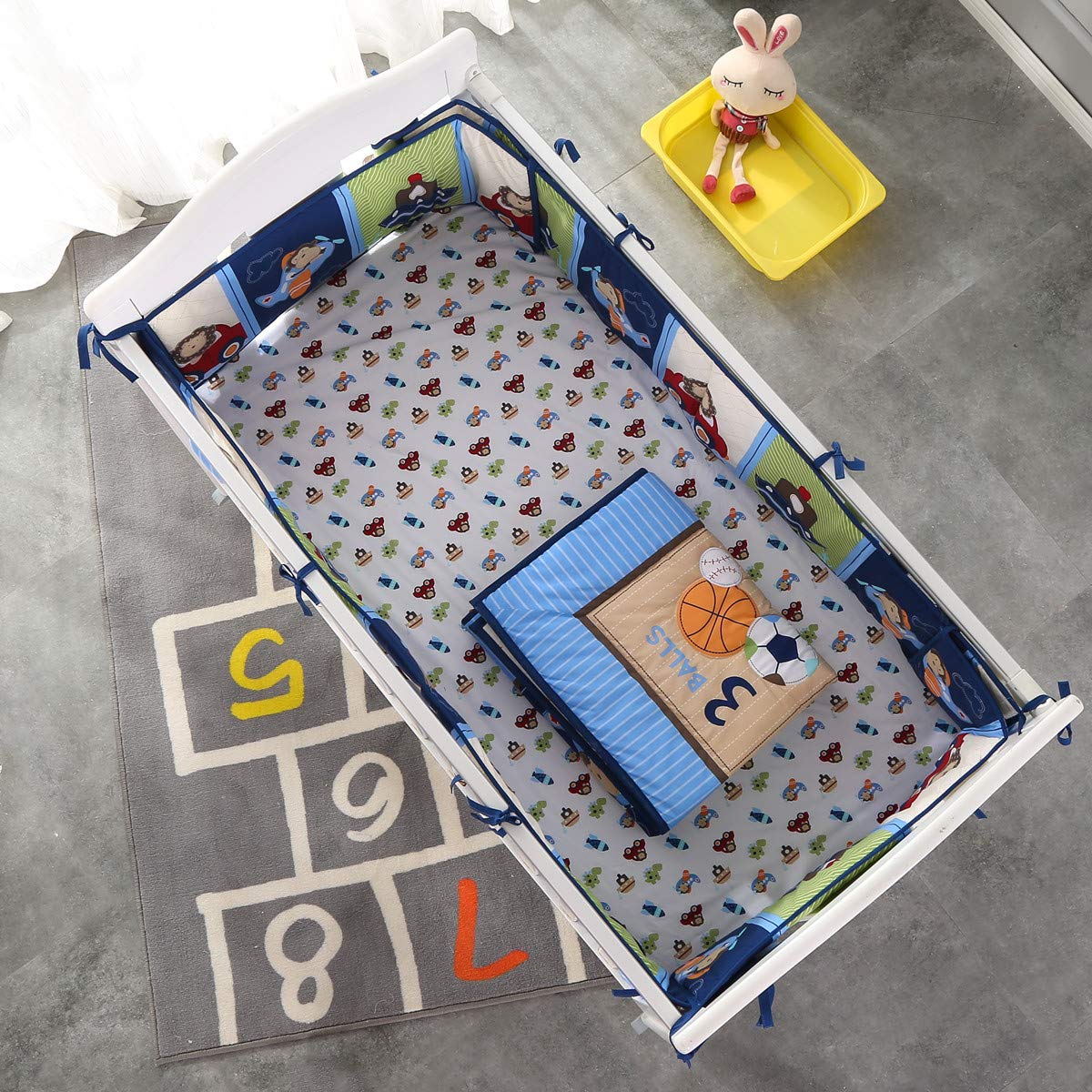 유아용 침대 침구 세트, 통기성 유아 보육실, 4 범퍼 - Baby Nursery Bedding Sets 리뷰 및 가격